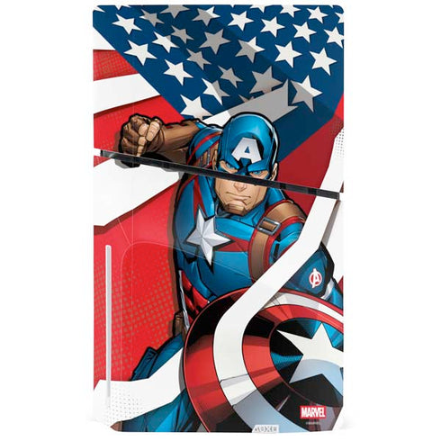 Marvel Captain America Action Pose PS5 Slim Disk Bundle Skin