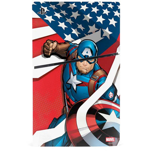 Marvel Captain America Action Pose PS5 Slim Disk Console Skin