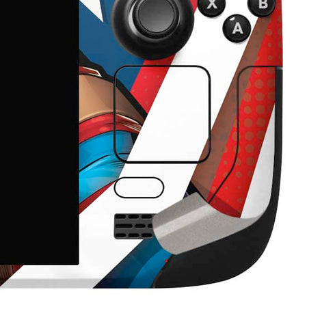 Marvel Captain America Action Pose Steam Deck Handheld Gaming Computer OLED Skin