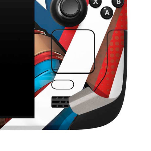 Marvel Captain America Action Pose Steam Deck Handheld Gaming Computer Skin