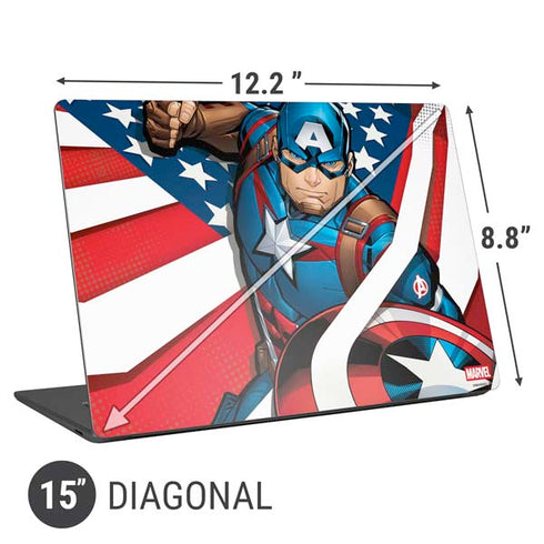 Marvel Captain America Action Pose Universal Laptop 15in (12.2 x 8.8in) Skin