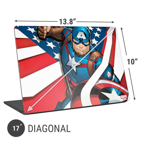 Marvel Captain America Action Pose Universal Laptop 17in (13.8 x 10in) Skin