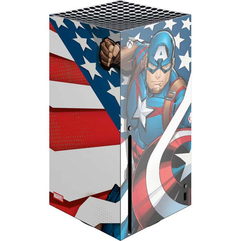 Marvel Captain America Action Pose Xbox Series X Console Skin