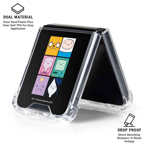 Adult Swim Adventure Time Character Tiles Galaxy Z Flip7 Clear Case