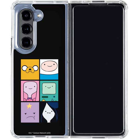 Adult Swim Adventure Time Character Tiles Galaxy Z Fold5 5G Clear Case