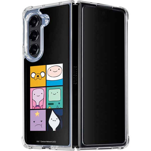 Adult Swim Adventure Time Character Tiles Galaxy Z Fold5 5G Clear Case