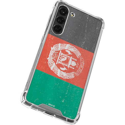 Afghanistan Flag Distressed Galaxy S24 FE Clear Case