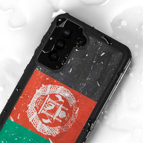 Afghanistan Flag Distressed Galaxy S24 Plus Waterproof Case