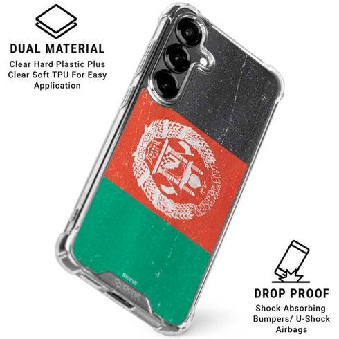 Afghanistan Flag Distressed Galaxy S26 Clear Case