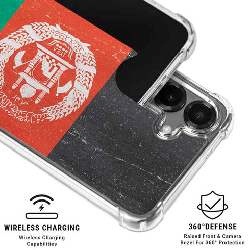 Afghanistan Flag Distressed Galaxy S26 Plus Clear Case