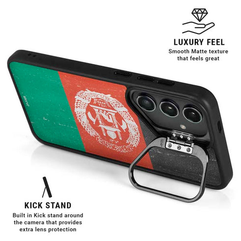Afghanistan Flag Distressed Galaxy S26 Plus Kickstand Case