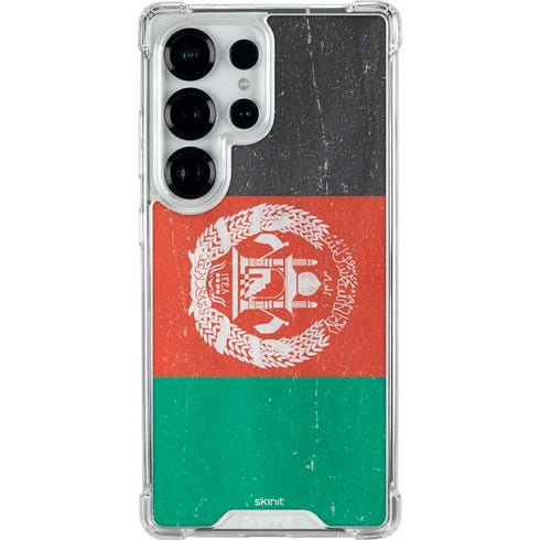 Afghanistan Flag Distressed Galaxy S26 Ultra Clear Case