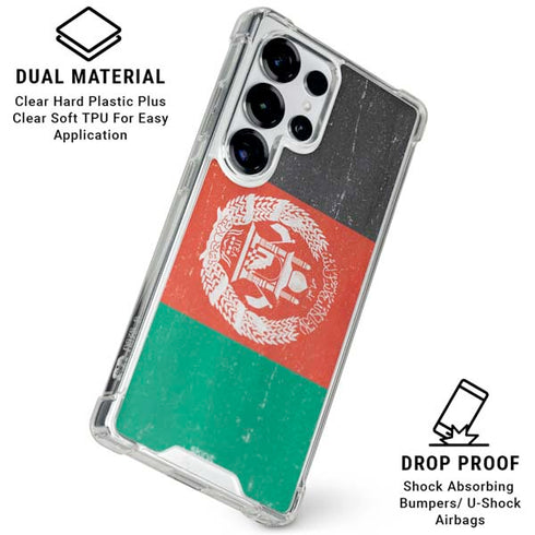 Afghanistan Flag Distressed Galaxy S26 Ultra Clear Case
