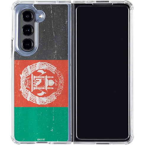 Afghanistan Flag Distressed Galaxy Z Fold5 5G Clear Case