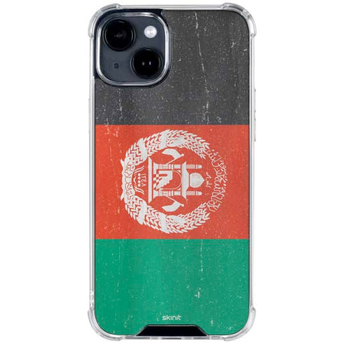 Afghanistan Flag Distressed iPhone 15 Clear Case
