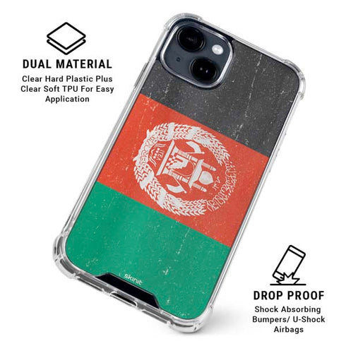 Afghanistan Flag Distressed iPhone 15 Clear Case