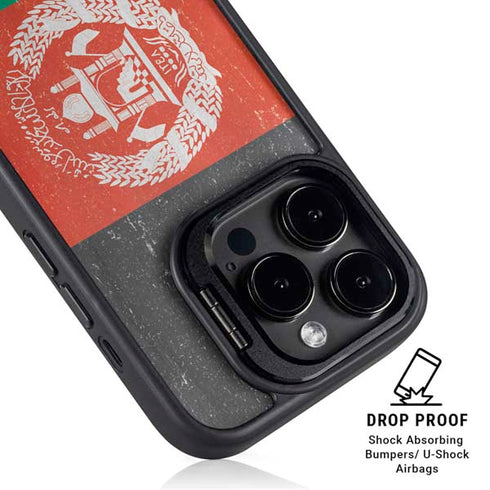 Afghanistan Flag Distressed iPhone 15 Pro Kickstand Case