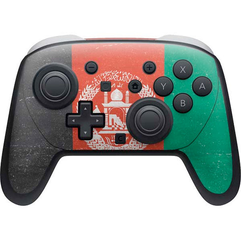 Afghanistan Flag Distressed Nintendo Switch 2 (2025) Pro Controller Skin