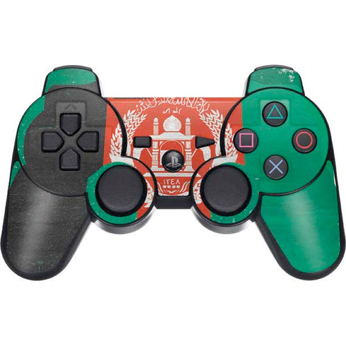 Afghanistan Flag Distressed PS3 Dual Shock wireless controller Skin