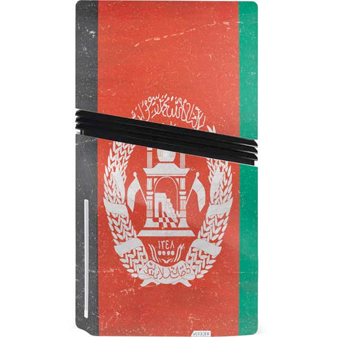 Afghanistan Flag Distressed PS5 Pro Disk Bundle Skin