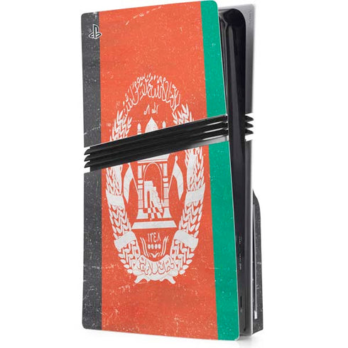 Afghanistan Flag Distressed PS5 Pro Disk Console Skin