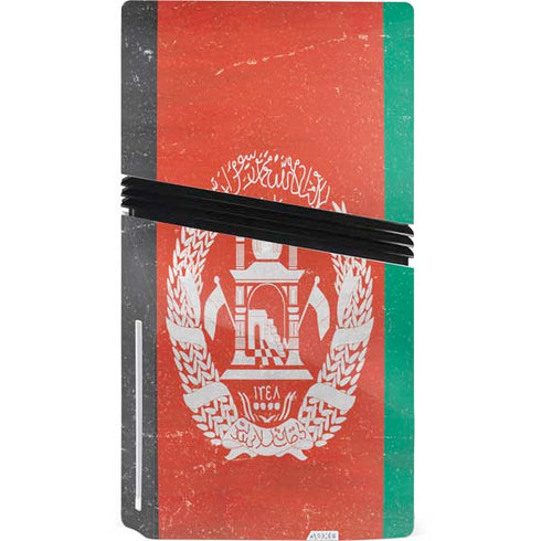 Afghanistan Flag Distressed PS5 Pro Disk Console Skin