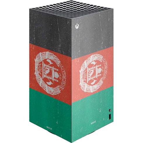 Afghanistan Flag Distressed XBox Series X Digital Edition Console Skin