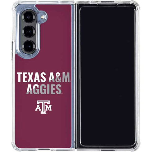 Texas A&M University Aggies Galaxy Z Fold5 5G Clear Case