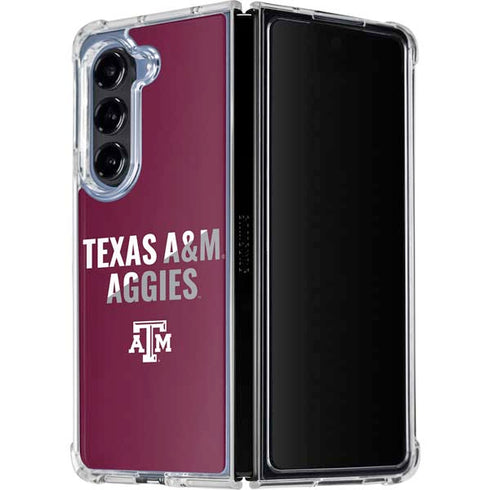 Texas A&M University Aggies Galaxy Z Fold5 5G Clear Case
