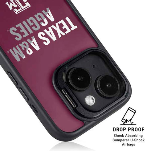 Texas A&M University Aggies iPhone 15 Kickstand Case