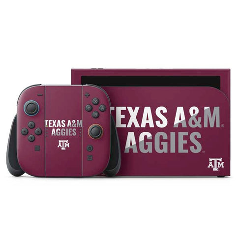 Texas A&M University Aggies Nintendo Switch 2 (2025) with Joy-Con Skin