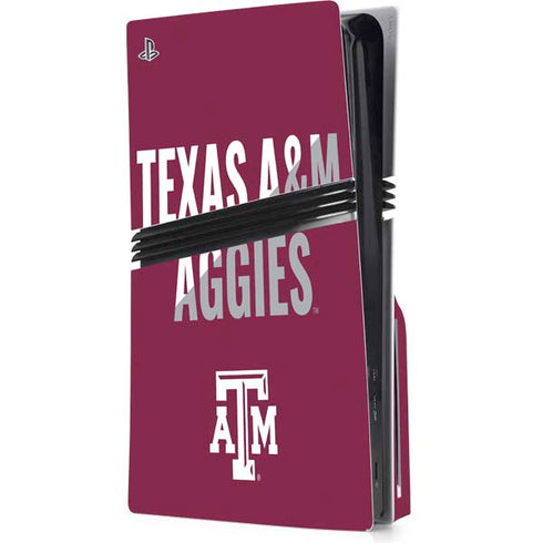 Texas A&M University Aggies PS5 Pro Disk Console Skin