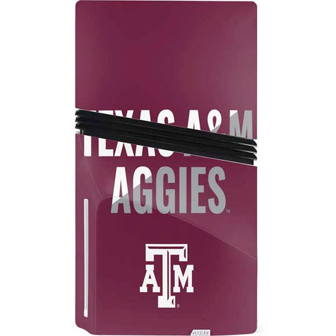 Texas A&M University Aggies PS5 Pro Disk Console Skin