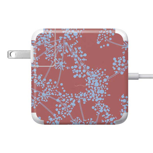Airy Blue Floral 85W Power Adapter (15 and 17 inch MacBook Pro Charger) Skin