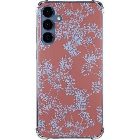 Airy Blue Floral Galaxy A55 5G Clear Case