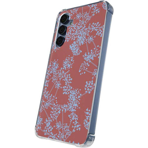 Airy Blue Floral Galaxy A55 5G Clear Case