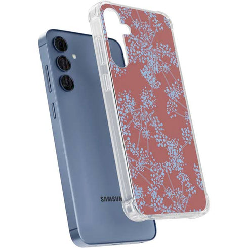 Airy Blue Floral Galaxy A55 5G Clear Case