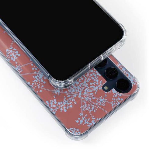 Airy Blue Floral Galaxy A55 5G Clear Case