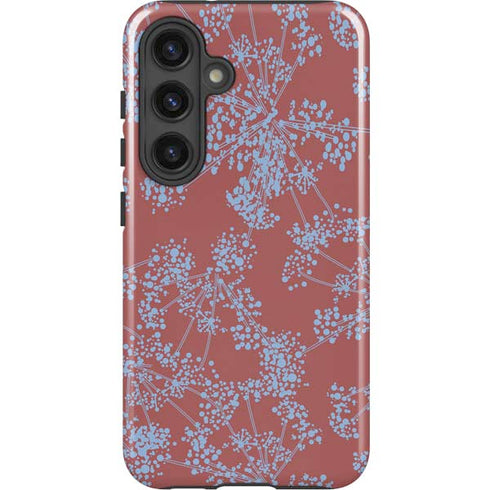 Airy Blue Floral Galaxy S25 Plus Impact Case
