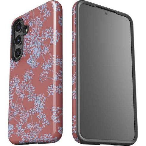 Airy Blue Floral Galaxy S25 Plus Impact Case