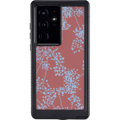 Airy Blue Floral Galaxy S24 Ultra Waterproof Case