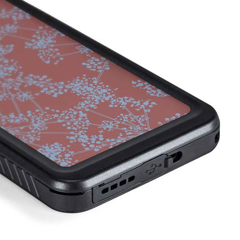 Airy Blue Floral Galaxy S24 Waterproof Case