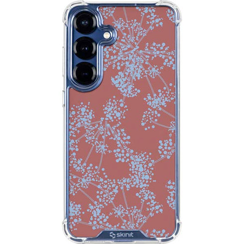 Airy Blue Floral Galaxy S25 Clear Case