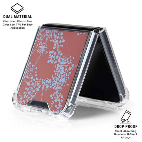 Airy Blue Floral Galaxy Z Flip6 Clear Case