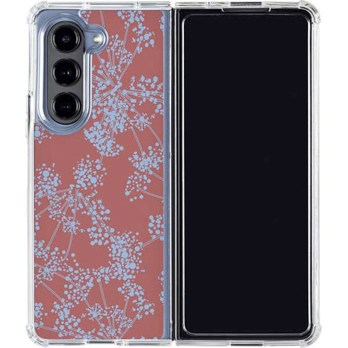 Airy Blue Floral Galaxy Z Fold5 5G Clear Case