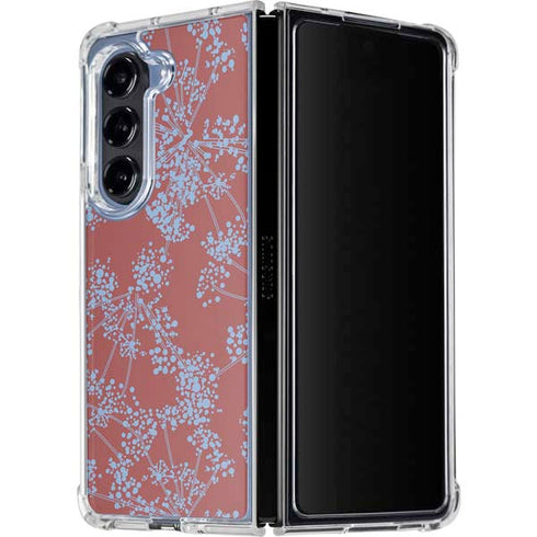 Airy Blue Floral Galaxy Z Fold5 5G Clear Case
