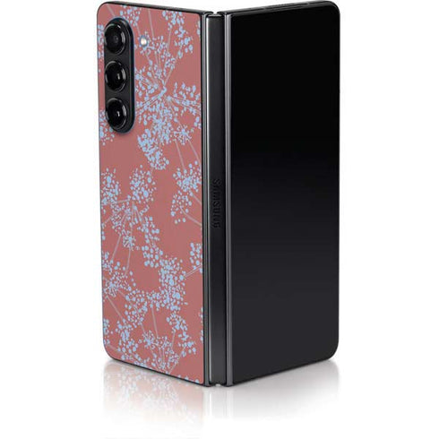 Airy Blue Floral Galaxy Z Fold5 5G Skin