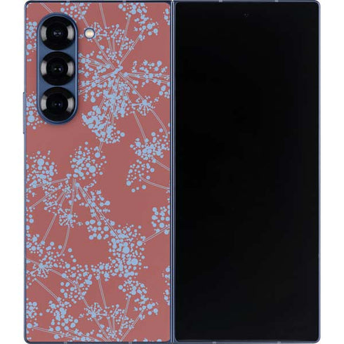 Airy Blue Floral Galaxy Z Fold6 Skin
