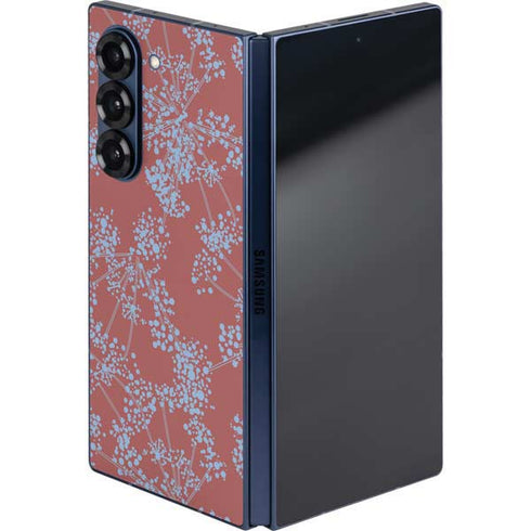 Airy Blue Floral Galaxy Z Fold6 Skin