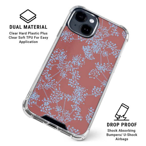 Airy Blue Floral iPhone 15 Clear Case